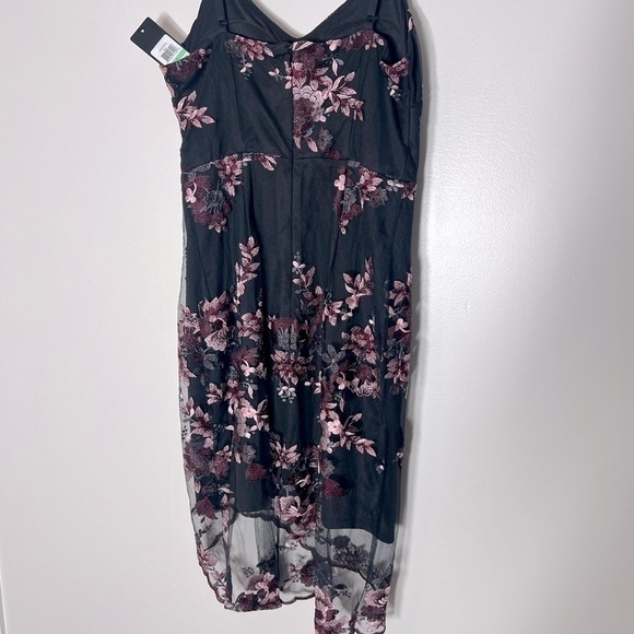 GUESS Sleeveless Floral Lace Chiffon Overlay Sheath Embroidered Mesh Dress new 8 - Picture 10 of 13